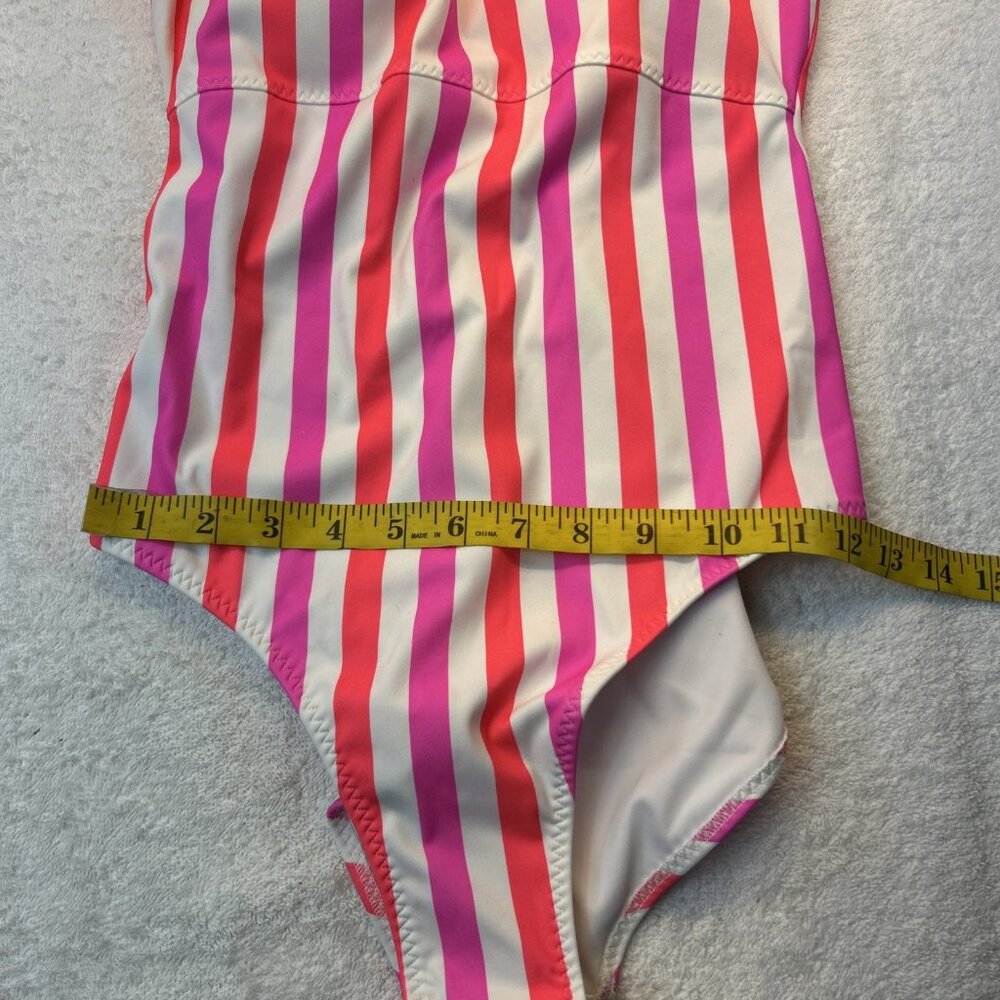 Fabletics Scoop Back One Piece Swimsuit SZ S Neon Candy Stripe NEW w/Tags - Picture 8 of 8